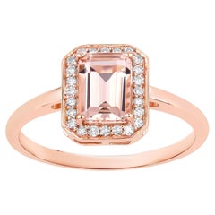 Morganit-Ring mit Diamanten, 0,88 Karat, 14-karätiges Roségold
