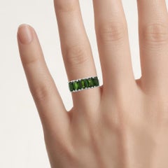 Chrome Diopside Ring 3.24 Carats Sterling Silver