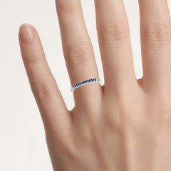 Blue Diamond Ring 0.2 Carats 14K White Gold