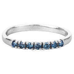 Blue Diamond Ring 0.2 Carats 14K White Gold