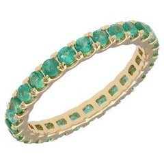 Natural Round emerald eternity band  18k gold