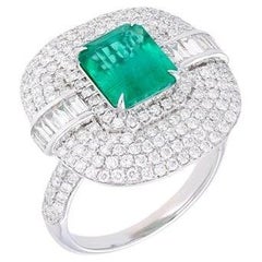 2.3 Karat strahlender natürlicher Diamantring mit Smaragdschliff / 18k massiver Weißgoldschmuck