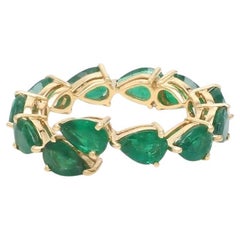 Anillo eternidad serpiente esmeralda natural oro 18k