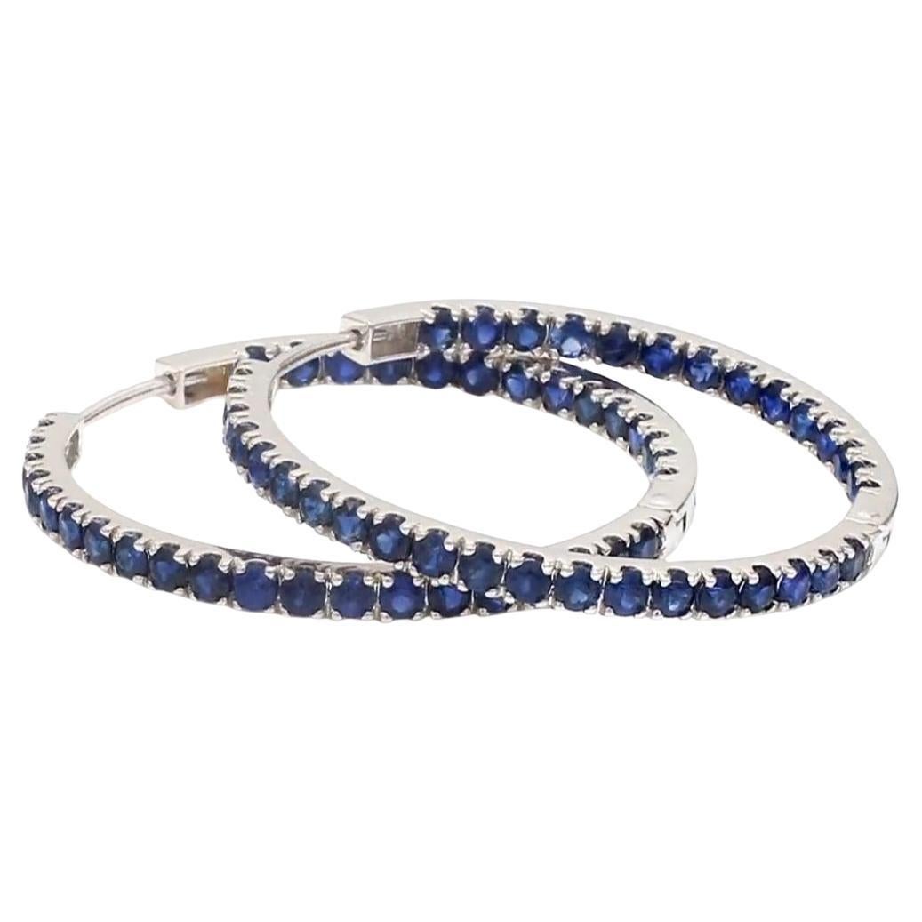 Natural blue sapphire earrings in 18k gold