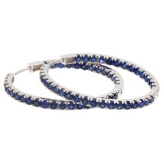 Natural blue sapphire earrings in 18k gold