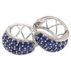 Natural blue sapphire earrings in 14k gold