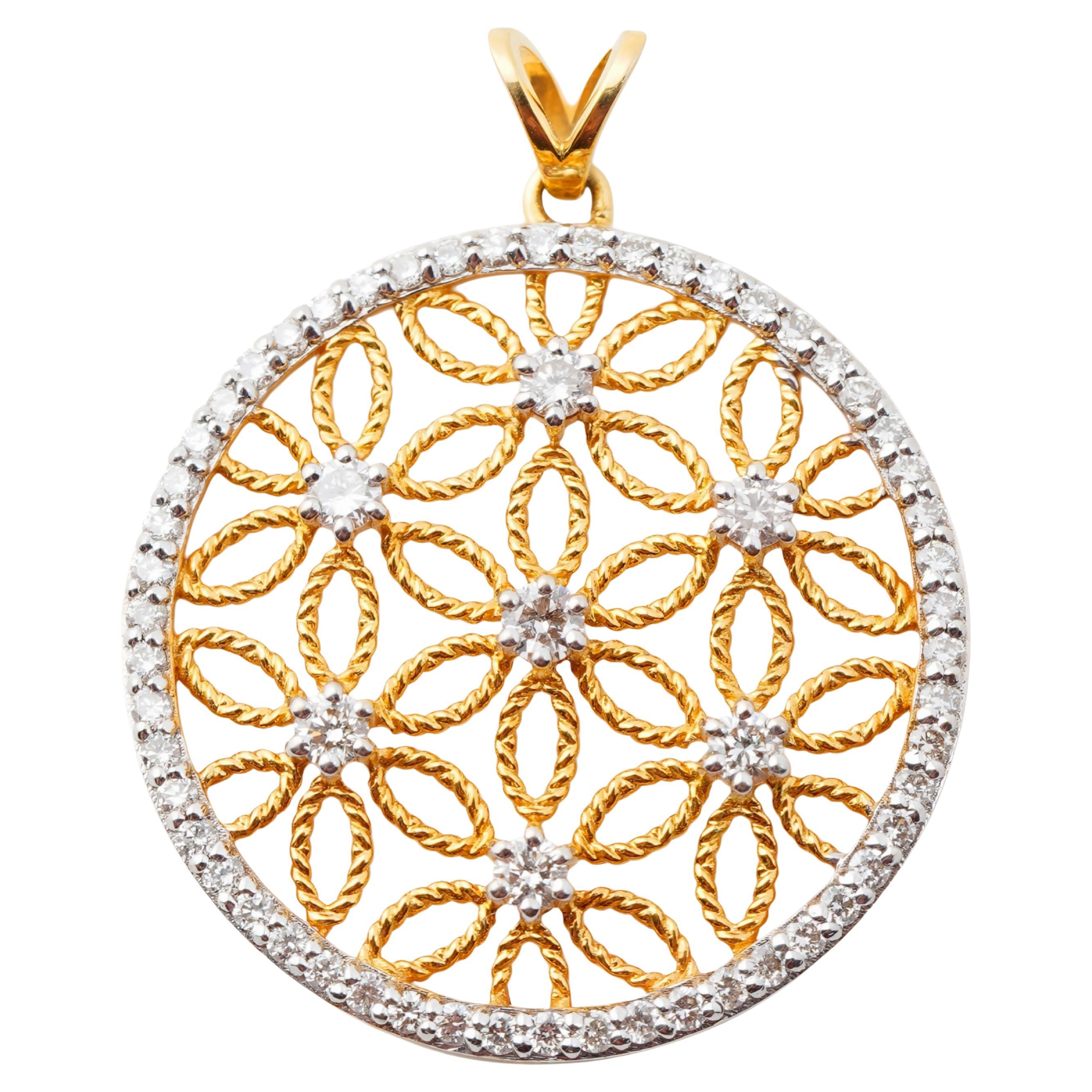 Pendentif en or 14k avec diamant naturel