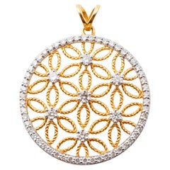 Pendente con diamante naturale in oro 14k