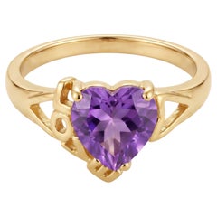 Anello antico in oro giallo 14kt con diamanti a grappolo