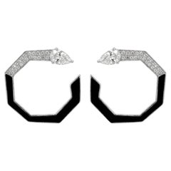 18 Karat Gold Diamond Stud Earrings, 0.83ct, India, New