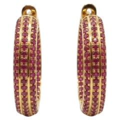 Natural 18K Gold Ruby 1.51ct Stud Earrings, Timeless Elegance