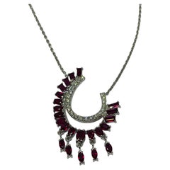 18K Gold Ruby and Diamond Necklace, 2.32ct Ruby, 0.41ct Diamonds