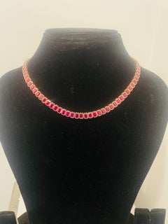 Nuova collana in oro 18 carati con rubino da 44,88 carati, design elegante, 25,97 g