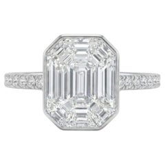 Natural 18K Gold Diamond pie cut Ring, 2.44ct Total Weight