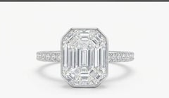 Natural 18K Gold Diamond pie cut Ring, 2.44ct Total Weight