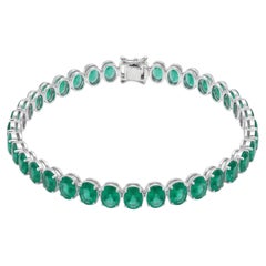 Natural 18K Gold Emerald Bracelet, 16.15ct Gemstone