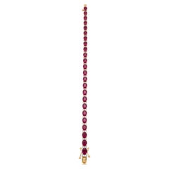 Bracelet en or naturel 18 carats, avec un rubis de 9,75 carats et des diamants de 0,43 carat
