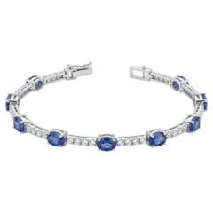 18K Gold Sapphire 3.62ct & Diamond 0.39ct Bracelet