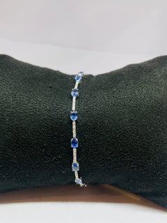 18K Gold Sapphire 3.62ct & Diamond 0.39ct Bracelet