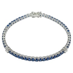 Natural 18K Gold Sapphire 2.74ct & Diamond 0.45ct Bracelet