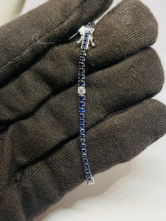 Natural 18K Gold Sapphire 2.74ct & Diamond 0.45ct Bracelet