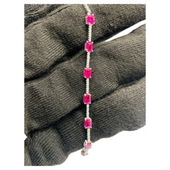 Natural 18K Gold Ruby 3.71ct & Diamond 0.39ct Bracelet