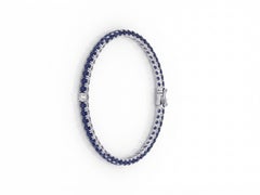 Natural 18K Gold Blue Sapphire 2.74ct & Diamond 0.45ct Bracelet