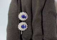 Natural 18K Gold Diamond and Semi Stone Stud Earrings, 1.93ct