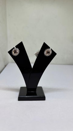 18K Gold Diamond 0.59ct Semi Stone Stud Earrings, New