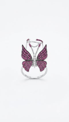 Natural 18K Gold Ruby Halo Ring with Diamonds, 2.11ct & 0.09ct
