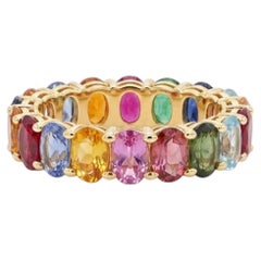 Stunning 18K Gold Multi Sapphire 1.10cts Halo Ring, New Design