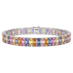 Bracelet en or 18 carats naturel, serti de plusieurs saphirs, 24,00 ct