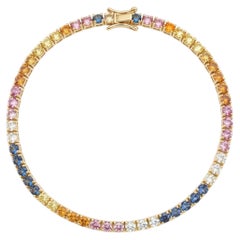 Bracciale in oro 18 carati naturale, con zaffiri assortiti da 0,83 carati