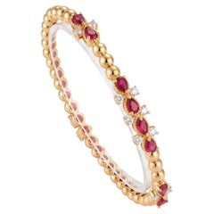 Elegante pulsera de oro de 18 quilates con rubí de 1,18 ct y diamantes de 0,68 ct, nueva
