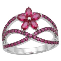 Natural 18K Gold Ruby Halo Ring with 0.93ct Ruby