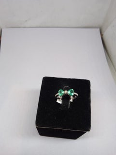 Bague « halo » en or 18 carats naturel sertie d'une émeraude et de diamants de 0,15 ct, neuve