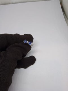Natural 18K Gold Blue Sapphire Halo Ring with Diamonds, 1.37ct