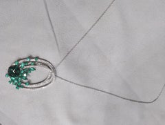 18K Gold Emerald and Diamond Pendant Necklace, 3.53ct Emerald