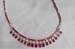 Elegant 18K Gold Necklace with 17.02ct Ruby and 3.38ct Diamonds