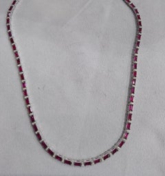 Elegant 18K Gold Necklace with 6.50ct Ruby and 0.58ct Diamonds