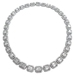 Natural 18K Gold Necklace with 14.33ct Diamond, Elegant Design, New Creation