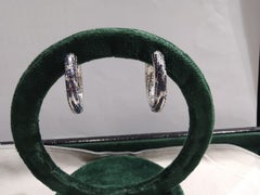 Natural 18K Gold Diamond 0.18ct Blue Sapphire 1.48ct Stud Earrings