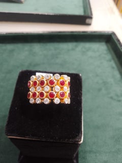 Stunning 18K Gold Ruby and Diamond Halo Ring, 3.67ct, New