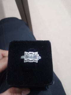 Natural 18K Gold Diamond Halo Cocktail Ring, 1.55ct