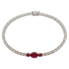 Elegante pulsera de oro de 18 quilates con rubí de 1,42 ct y diamantes de 1,44 ct, nuevo diseño