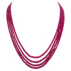 Natural Four Line Mozambique Ruby beads