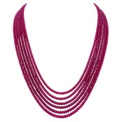 Natural Seven Line Mozambique Ruby beads