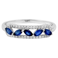Natural 0.11CTS Blue Sapphire & 0.10CTS Diamond Ring in 14k Gold
