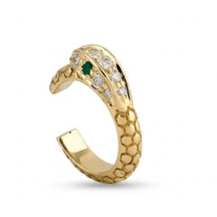 Natural Earring with 0.14CTS Diamond & 0.06Emerald in 14k Gold