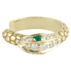 Natural Earring with 0.14CTS Diamond & 0.06Emerald in 14k Gold